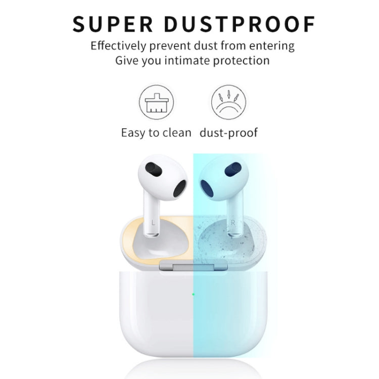 สติกเกอร์ปลอกหูฟังด้านในกันฝุ่น 2 ชิ้น สำหรับ Airpods 3 สีดำ ทอง เงิน โรสโกลด์ แดง เขียว น้ำเงิน ม่วง
