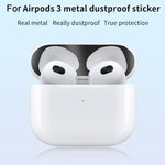 สติกเกอร์ปลอกหูฟังด้านในกันฝุ่น 2 ชิ้น สำหรับ Airpods 3 สีดำ ทอง เงิน โรสโกลด์ แดง เขียว น้ำเงิน ม่วง