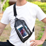 Tteoobl Swimming Waterproof Crossbody Phone Bag Touch Screen Chest Bag,Style:, Zipper Model, Paste Model