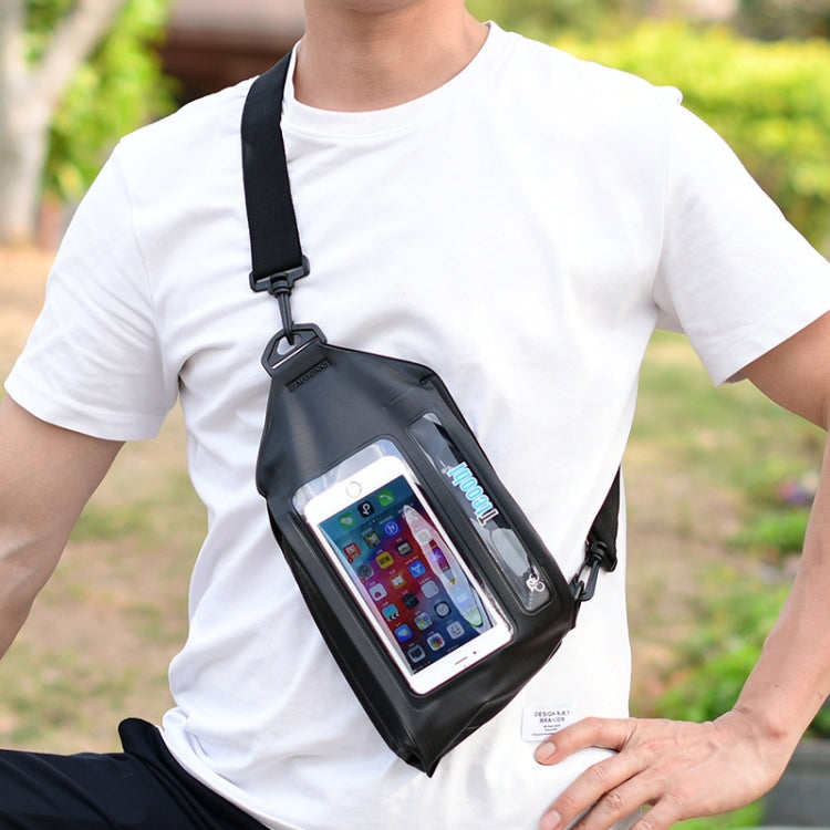 Tteoobl Swimming Waterproof Crossbody Phone Bag Touch Screen Chest Bag,Style:, Zipper Model, Paste Model