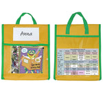 BG20080815 School Children Tote Book Bag Toy Handbag, Yellow, Green, Blue, Red