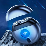 เครื่องโกนหนวดบินจานบิน TJ01 ชาร์จ USB ขนาดเล็ก สีเทาเข้ม สีทองแชมเปญ