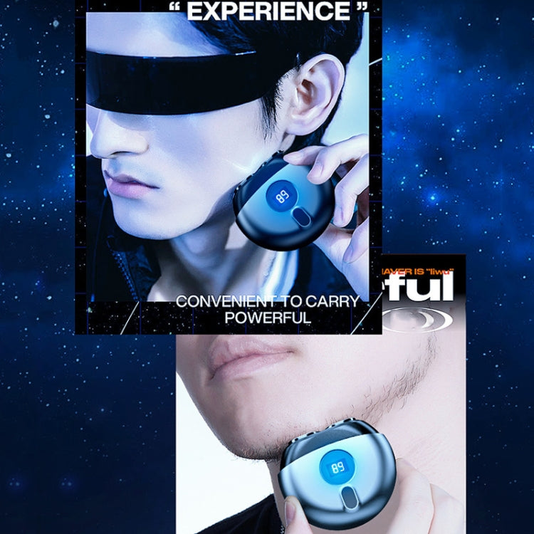 เครื่องโกนหนวดบินจานบิน TJ01 ชาร์จ USB ขนาดเล็ก สีเทาเข้ม สีทองแชมเปญ