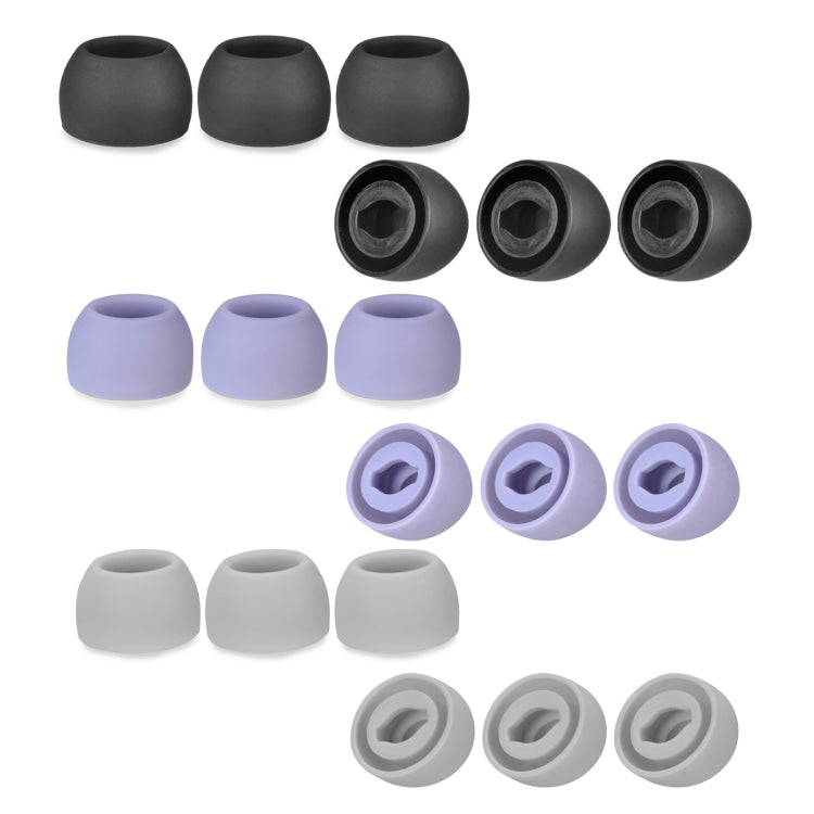 จุกซิลิโคนกันเสียง 6 ชิ้น สำหรับ TWS Samsung Galaxy Buds Pro ขนาดใหญ่ สีดำ ขนาดกลาง สีดำ ขนาดเล็ก สีดำ ขนาดใหญ่ สีเทา ขนาดกลาง สีเทา ขนาดเล็ก สีเทา ขนาดใหญ่ สีม่วง ขนาดกลาง สีม่วง ขนาดเล็ก สีม่วง