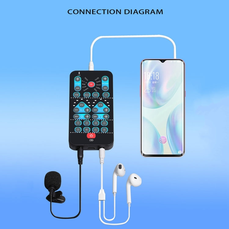 M10 คอมพิวเตอร์มือถือ การ์ดเสียง เครื่องเปลี่ยนเสียงขนาดเล็ก บันทึกเพลงคาราโอเกะ บลูทูธเปลี่ยนเสียง, M10