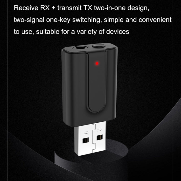 อะแดปเตอร์ลำโพง USB บลูทูธ 5.0 2-in-1 สำหรับคอมพิวเตอร์และหูฟังไร้สาย รุ่น BT10