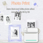 เครื่องพิมพ์พกพาไร้หมึก Bluetooth ความละเอียด 200DPI สำหรับนักเรียน C19 200DPI, สีชมพู, สีน้ำเงิน, กระดาษพิมพ์สีชมพู x 5, กระดาษพิมพ์สีน้ำเงิน x 5, สติกเกอร์สีชมพู x 5, สติกเกอร์สีน้ำเงิน x 5, ชุดสีชมพู, ชุดสีน้ำเงิน