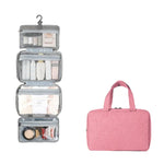 13552A Travel Waterproof Foldable Toiletry Bag Cosmetic Bag with Hook, Grey, Pink, Navy Blue