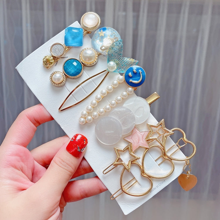 Alloy Colorful Hairpin Headgear Pearl Rhinestone Clip Set, 8PCS/Set Heavy Work, 8PCS/Set Cherry, 8PCS/Set Pink Cherry, 8PCS/Set Starfish, 7PCS/Set Mermaid, 4PCS/Set Light Blue, 6PCS/Set Purple, 8PCS/Set Yellow, 7PCS/Set Yellow Heart, 7PCS/Set Diamond H...