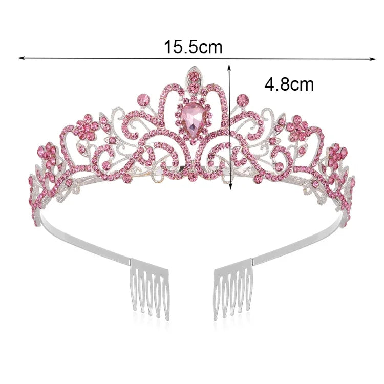 G2888 Crystal Diamond Wedding Party Braided Hair Crown Show Headband, Silver White, Silver, Gold, Rose Gold, AB Colorful, White+Pink, Pink, Blue, No Comb Rose Gold, No Comb Gold, Colorful Opal, Colorful, Purple Red Diamond, Light Purple, Light Green   ...