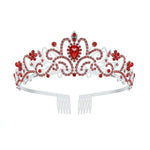 G2888 Crystal Diamond Wedding Party Braided Hair Crown Show Headband, Silver White, Silver, Gold, Rose Gold, AB Colorful, White+Pink, Pink, Blue, No Comb Rose Gold, No Comb Gold, Colorful Opal, Colorful, Purple Red Diamond, Light Purple, Light Green   ...