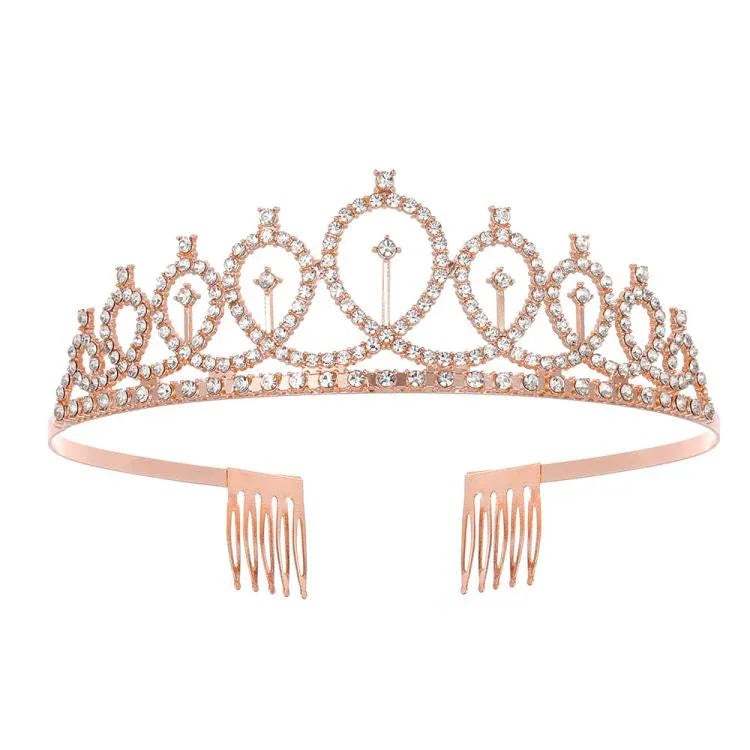 WM-02 Crystal Diamond Birthday Party Wedding Updo Crown, Color: Gold Queen Set1, Silver, Gold, Rose Gold, AB Diamond, Gold Queen, AB Silver Queen, Silver Queen, Rose Gold Queen, Golden Queen, Silver Girl, AB Gold Girl, Gold Girl, Rose Gold Girl