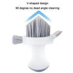 Bathroom Floor Corner Crevice Cleaning Brush, White Gray, Yellow Green