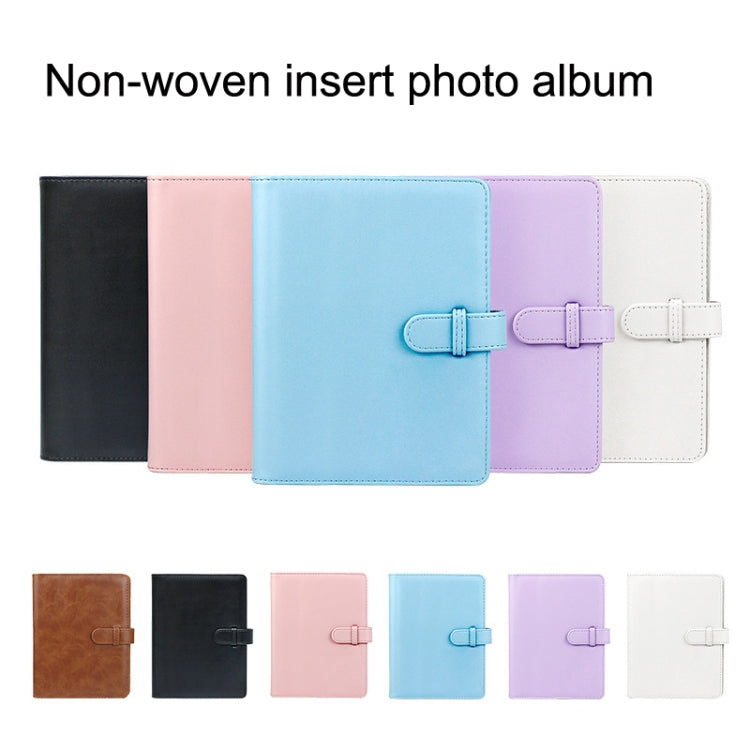 อัลบั้มรูปหนัง PU วินเทจขนาด 3 นิ้ว สมุดบันทึกภาพที่ระลึก สีขาว ชมพู ม่วง ฟ้า ดำ น้ำตาล