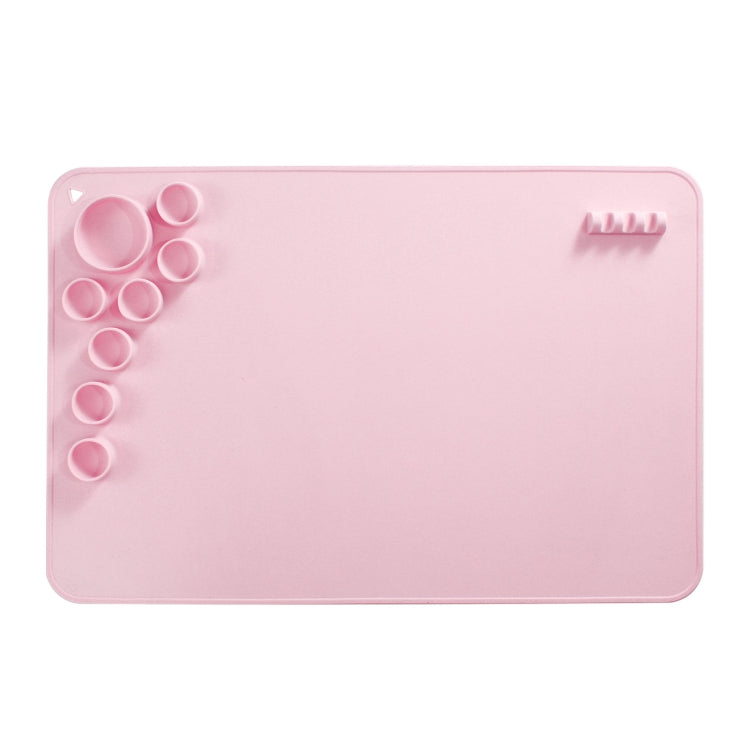 Silicone Children Drawing Pad Wipeable Washable Paint Palettes, Blue, Pink