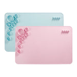 Silicone Children Drawing Pad Wipeable Washable Paint Palettes, Blue, Pink