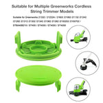 ฝาครอบม้วนสายเครื่องตัดหญ้าไร้สาย GK04 2 ชิ้น สำหรับ Greenworks, สีเขียว, สีดำ