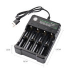 ที่ชาร์จแบตเตอรี่ลิเธียม 18650 4.2V USB แบบแยก 4 ช่อง, 4 ช่อง USB (สีดำ)