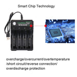 ที่ชาร์จแบตเตอรี่ลิเธียม 18650 4.2V USB แบบแยก 4 ช่อง, 4 ช่อง USB (สีดำ)