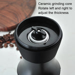 เครื่องบดเมล็ดกาแฟแบบมือหมุนสำหรับบ้าน พกพา สีดำ