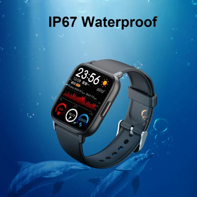 QS16Pro นาฬิกาอัจฉริยะกันน้ำขนาด 1.69 นิ้วสำหรับตรวจสุขภาพ รองรับการวัดอุณหภูมิร่างกาย สีขาว ชมพู น้ำเงิน ดำ เงินเทา เขียว ดำสตีล ดำสตีลหนา