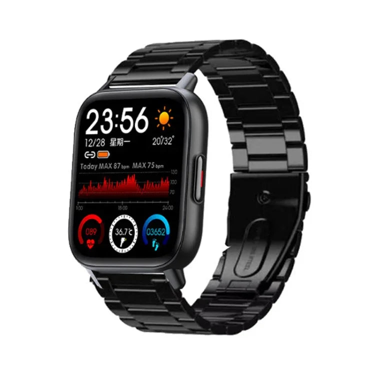 QS16Pro นาฬิกาอัจฉริยะกันน้ำขนาด 1.69 นิ้วสำหรับตรวจสุขภาพ รองรับการวัดอุณหภูมิร่างกาย สีขาว ชมพู น้ำเงิน ดำ เงินเทา เขียว ดำสตีล ดำสตีลหนา