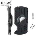 ที่ใส่บัตรติดตาม RFID โลหะสำหรับผู้ชายแบบบางพิเศษ สำหรับ AirTag รุ่นที่ 2 / AirTag รุ่นที่ 1, สีดำ, สีน้ำเงิน, สีแดง
