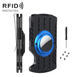 ที่ใส่บัตรติดตาม RFID โลหะสำหรับผู้ชายแบบบางพิเศษ สำหรับ AirTag รุ่นที่ 2 / AirTag รุ่นที่ 1, สีดำ, สีน้ำเงิน, สีแดง