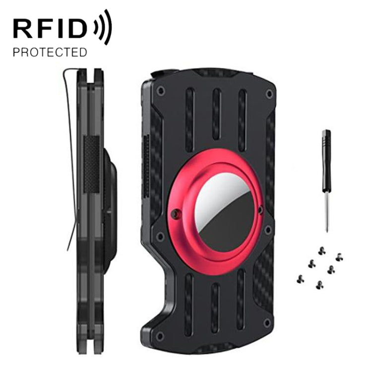 ที่ใส่บัตรติดตาม RFID โลหะสำหรับผู้ชายแบบบางพิเศษ สำหรับ AirTag รุ่นที่ 2 / AirTag รุ่นที่ 1, สีดำ, สีน้ำเงิน, สีแดง