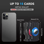 ที่ใส่บัตรติดตาม RFID โลหะสำหรับผู้ชายแบบบางพิเศษ สำหรับ AirTag รุ่นที่ 2 / AirTag รุ่นที่ 1, สีดำ, สีน้ำเงิน, สีแดง