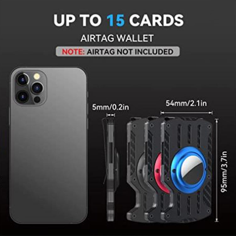 ที่ใส่บัตรติดตาม RFID โลหะสำหรับผู้ชายแบบบางพิเศษ สำหรับ AirTag รุ่นที่ 2 / AirTag รุ่นที่ 1, สีดำ, สีน้ำเงิน, สีแดง