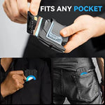 ที่ใส่บัตรติดตาม RFID โลหะสำหรับผู้ชายแบบบางพิเศษ สำหรับ AirTag รุ่นที่ 2 / AirTag รุ่นที่ 1, สีดำ, สีน้ำเงิน, สีแดง