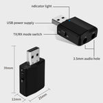 อะแดปเตอร์เสียงรถยนต์ USB บลูทูธ 5.0 3-in-1 รุ่น ZF-169 PLUS