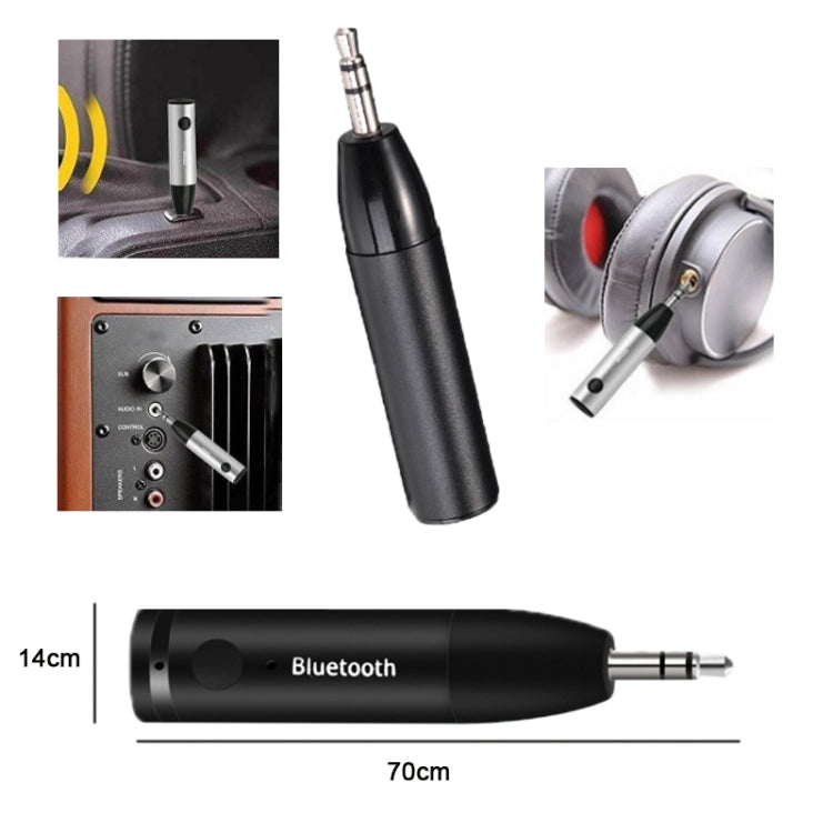 011 ตัวรับสัญญาณเสียง AUX Bluetooth 5.0 3.5 มม. สำหรับเครื่องเสียงรถยนต์ สีดำ 011