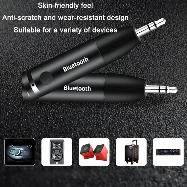 011 ตัวรับสัญญาณเสียง AUX Bluetooth 5.0 3.5 มม. สำหรับเครื่องเสียงรถยนต์ สีดำ 011
