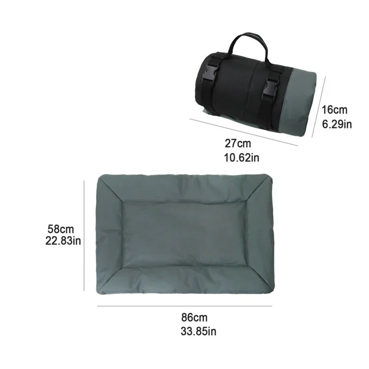 แผ่นรองนอนสัตว์เลี้ยงพับได้สำหรับแคมป์ปิ้งกลางแจ้ง ผ้าออกซ์ฟอร์ด 600D กันน้ำ สีฟ้าท้องฟ้า, สีน้ำตาล, สีเทา