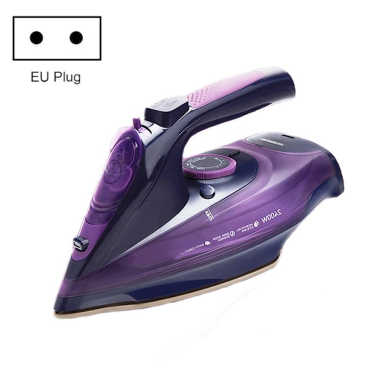 เตารีดไอน้ำมือถือไร้สาย 2400W สำหรับใช้ในบ้าน ปลั๊ก EU, สีม่วง 2400W, สีเขียว 2400W
