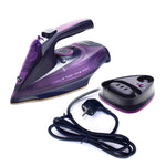 เตารีดไอน้ำมือถือไร้สาย 2400W สำหรับใช้ในบ้าน ปลั๊ก EU, สีม่วง 2400W, สีเขียว 2400W