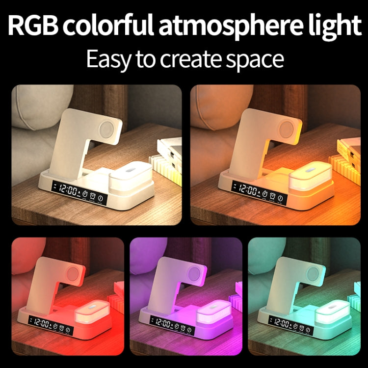 แท่นชาร์จไร้สาย 3-in-1 รุ่น A37 กำลังไฟ 30W พร้อมไฟกลางคืน RGB และนาฬิกาปลุก, สีขาว A37 30W, สีดำ A37 30W
