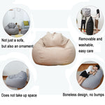 Lazy Sofa Bean Bag Chair Fabric Cover, Large