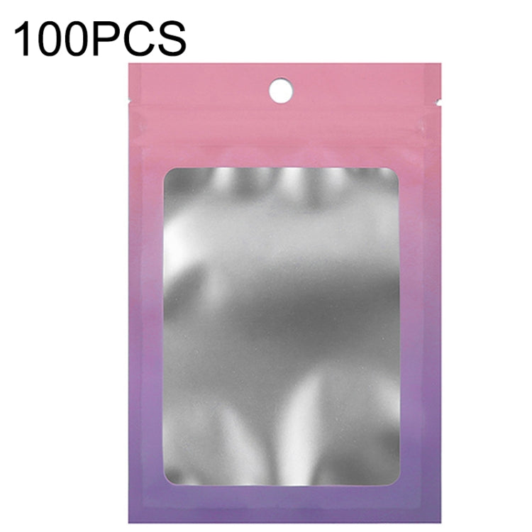 100PCS Aluminum Foil Ziplock Bag Jewelry Data Cable Sealed Packaging Bag, Size:, 7.5x10cm (Pink Gradually Purple), 7.5x10cm (Blue Gradually Pink), 7.5x10cm (Blue Gradient), 7.5x10cm (Yellow Gradient), 8.5x13cm (Pink Gradually Purple)