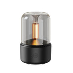เครื่องกระจายกลิ่นเทียนจำลอง 120ML ชาร์จ USB สำหรับบ้าน พร้อมไฟกลางคืนและเครื่องเพิ่มความชื้น, DQ702 (สีดำ), DQ702 (สีเบจ)