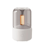 เครื่องกระจายกลิ่นเทียนจำลอง 120ML ชาร์จ USB สำหรับบ้าน พร้อมไฟกลางคืนและเครื่องเพิ่มความชื้น, DQ702 (สีดำ), DQ702 (สีเบจ)