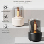 เครื่องกระจายกลิ่นเทียนจำลอง 120ML ชาร์จ USB สำหรับบ้าน พร้อมไฟกลางคืนและเครื่องเพิ่มความชื้น, DQ702 (สีดำ), DQ702 (สีเบจ)