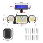 ไฟสวนกลางแจ้งโซลาร์เซลล์พร้อมเซ็นเซอร์ตรวจจับร่างกาย LED กันน้ำ, สไตล์:, แยก 226LED
