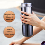 เครื่องชงกาแฟไร้สายแบบพกพาอัตโนมัติเต็มรูปแบบ สีดำ