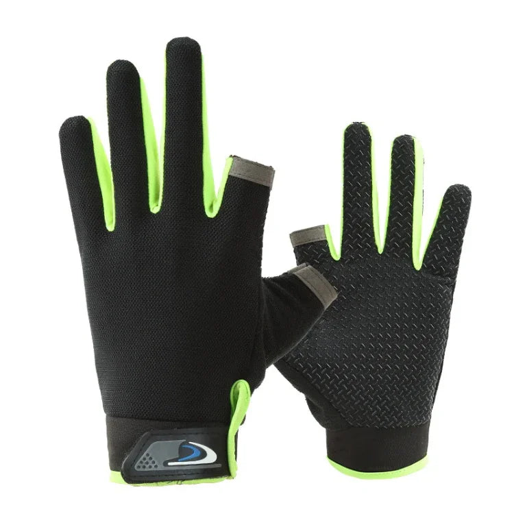 1 Pair QX0008 Outdoor Sunscreen Non-Slip Exposed Two-Finger Fishing Gloves, Free Size