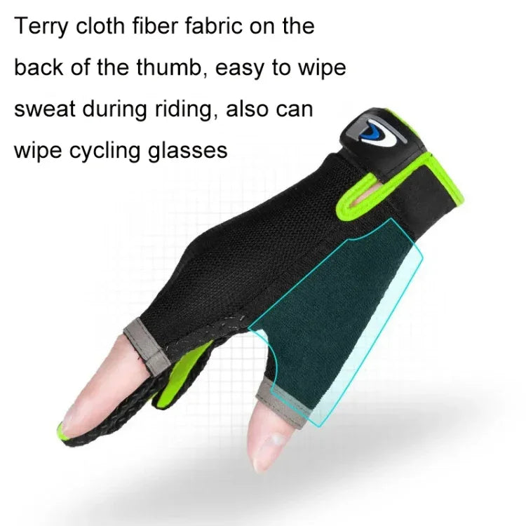 1 Pair QX0008 Outdoor Sunscreen Non-Slip Exposed Two-Finger Fishing Gloves, Free Size