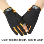 1 Pair QX0008 Outdoor Sunscreen Non-Slip Exposed Two-Finger Fishing Gloves, Free Size