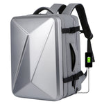 กระเป๋าเป้เปลือกแข็งกันน้ำขยายได้ความจุใหญ่ พร้อมช่องชาร์จ USB, สีเทาอ่อน 161, สีดำ 161, เทาเข้ม 161, สีดำ 162, เทาเข้ม 162, เทาอ่อน 162